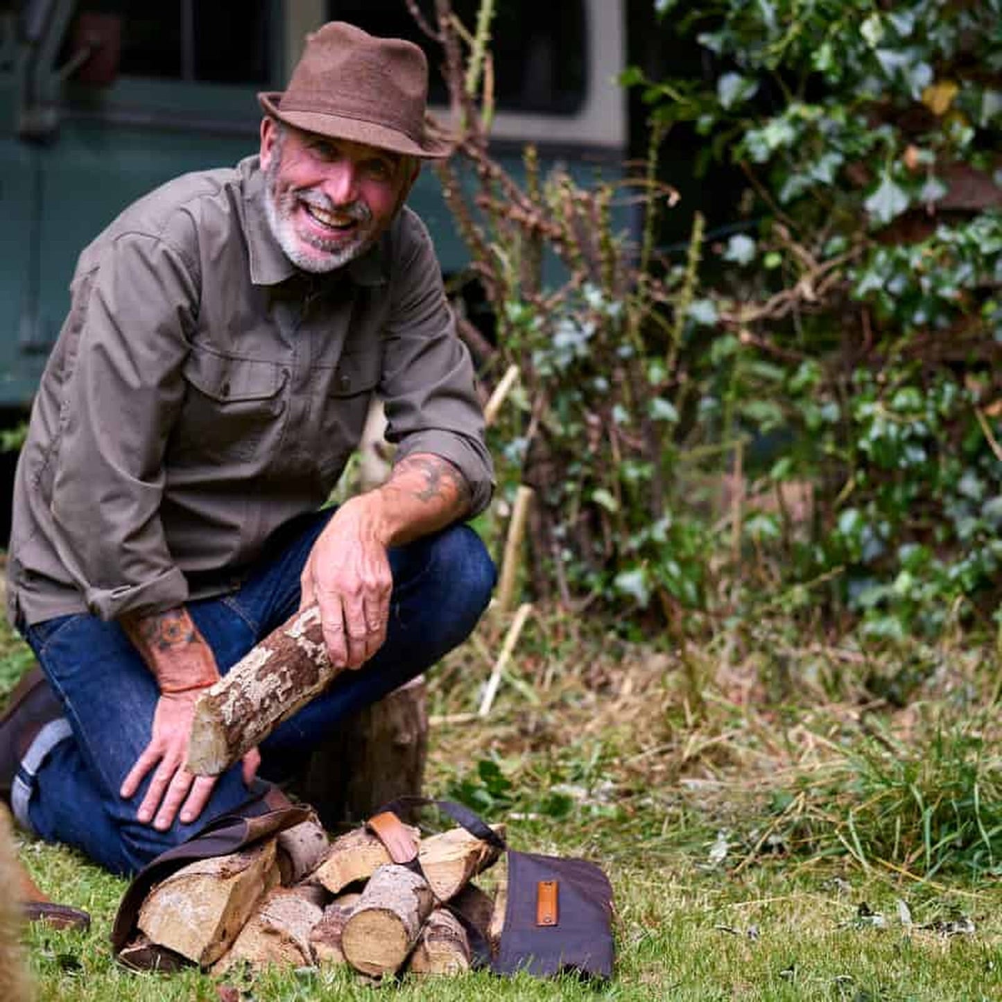 Rustic Oak Log Carrier