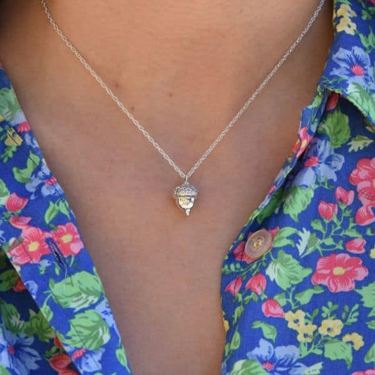Silver Acorn Necklace
