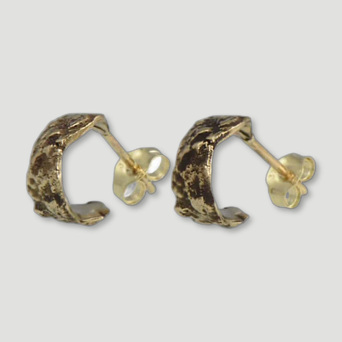Small Bronze Bark Hoop Earrings from Issy White - British Made Women'S Jewellery