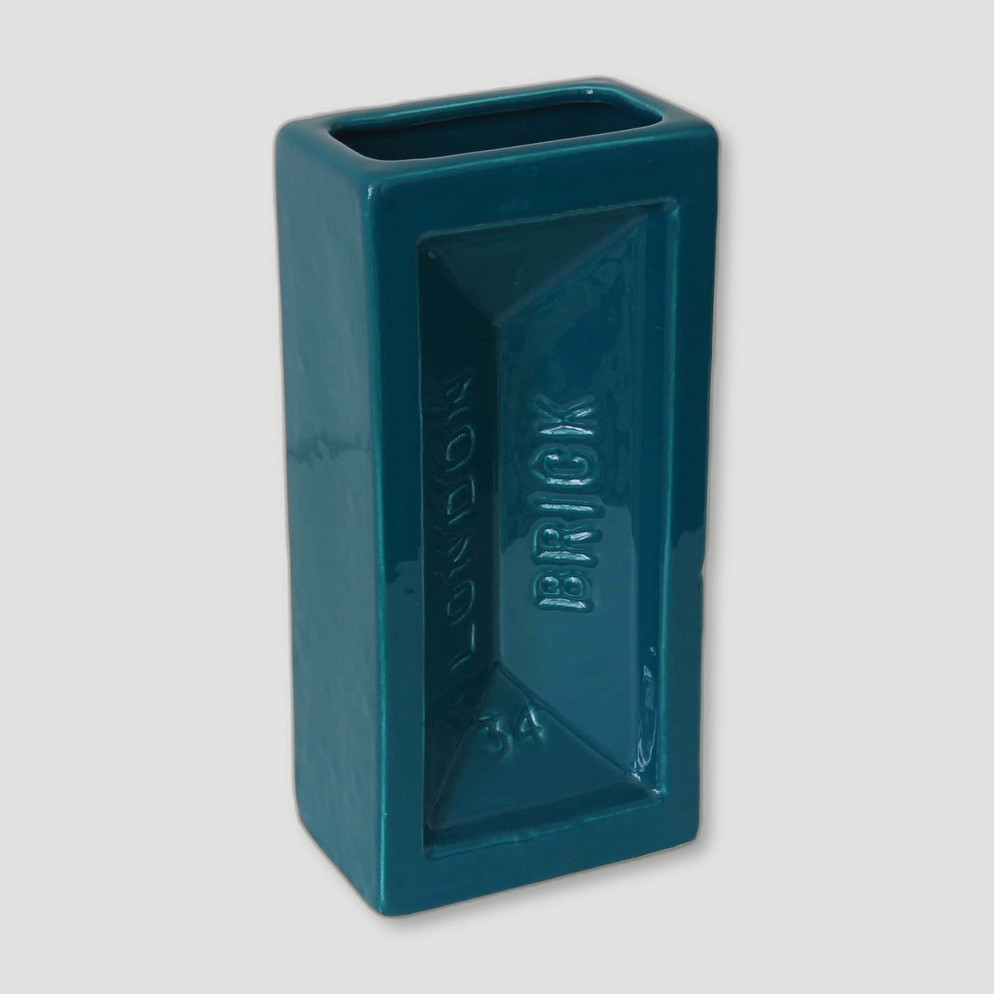 Teal London Brick Vase
