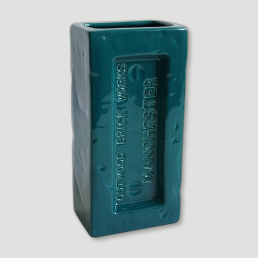 Teal Manchester Brick Vase