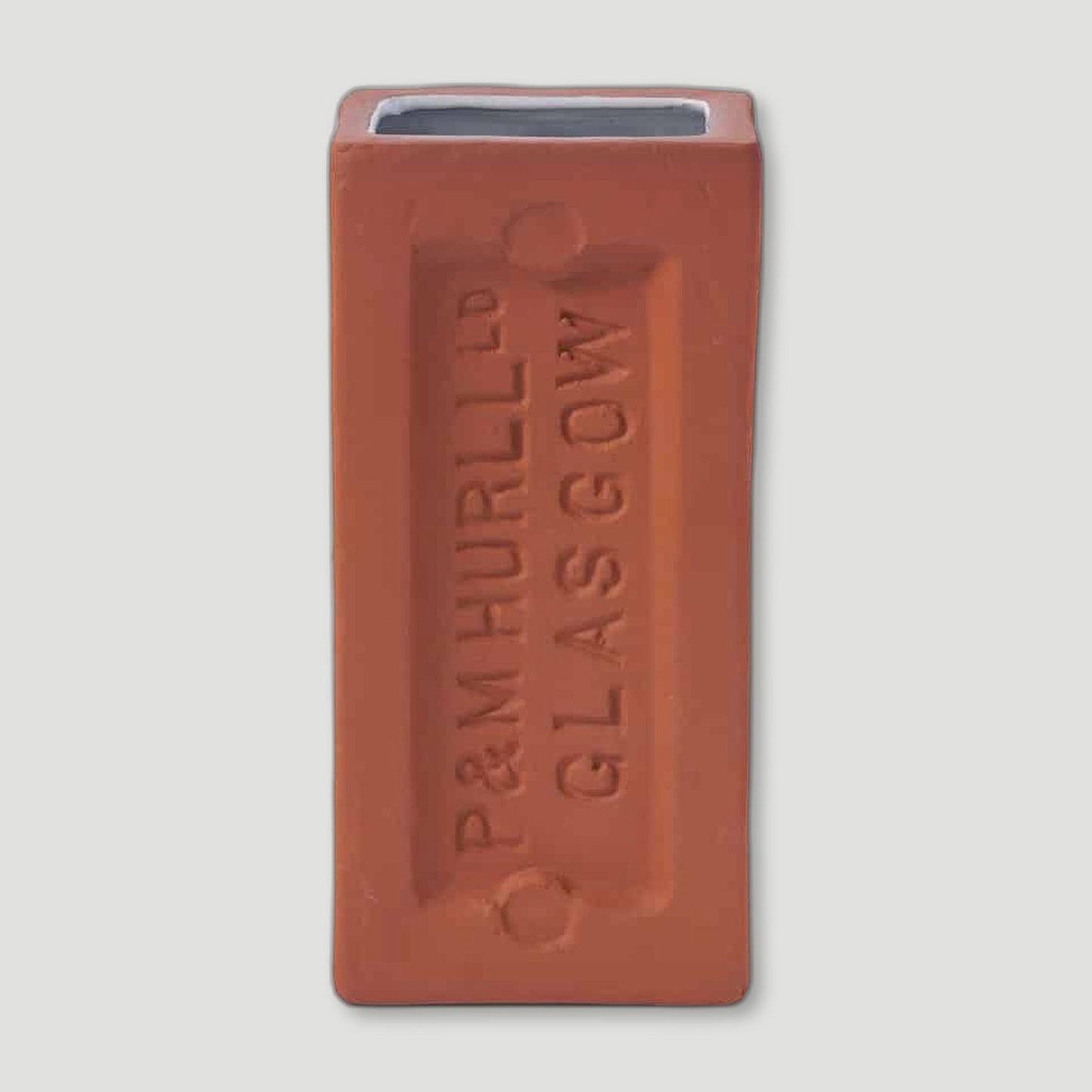 Front view of Terracotta Glasgow Brick Vase from Stolen Form - British Made Vases & Homeware