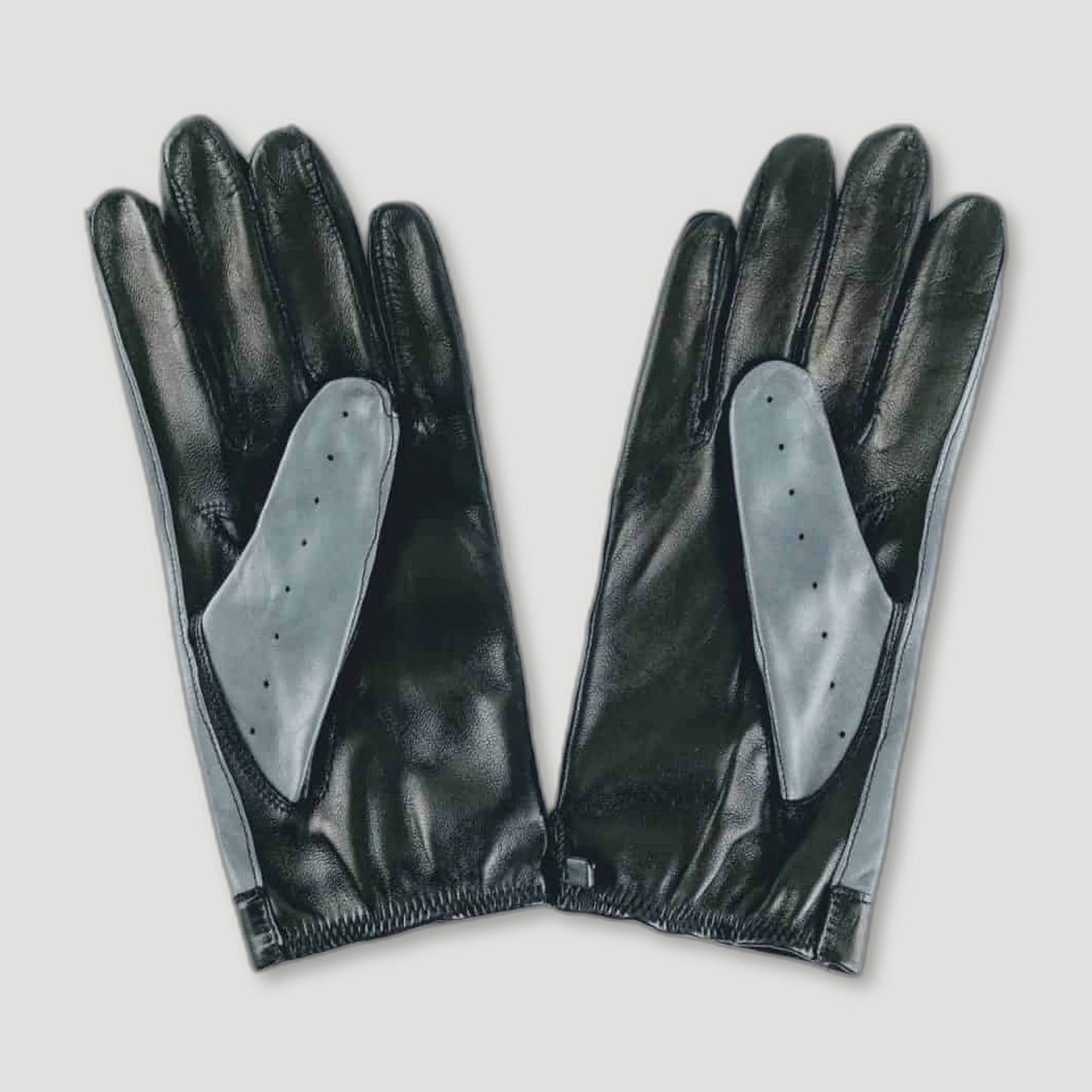 The Morgan Driving Gloves | Frigate Grey and Black Leather from Chester Jefferies - British Made Leather Gloves