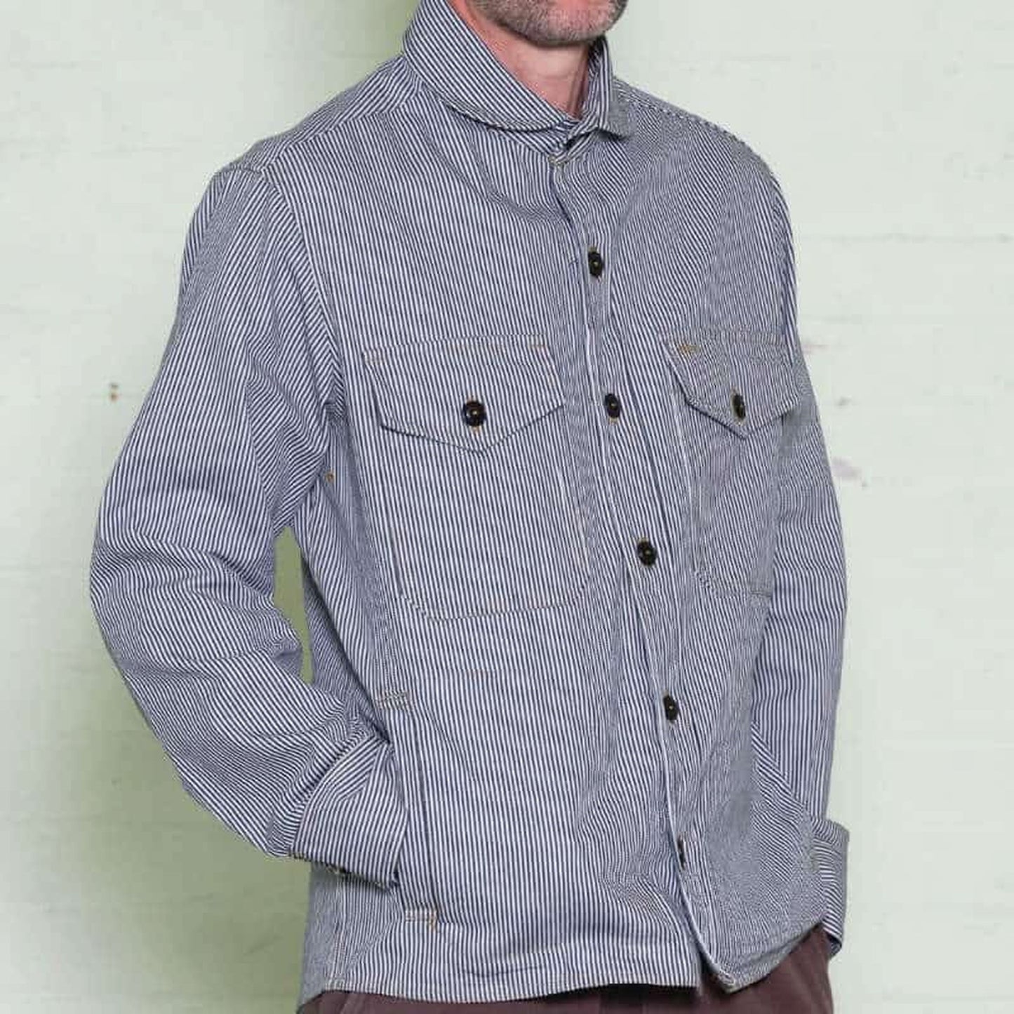 Ticking Stripe Maritime Overshirt