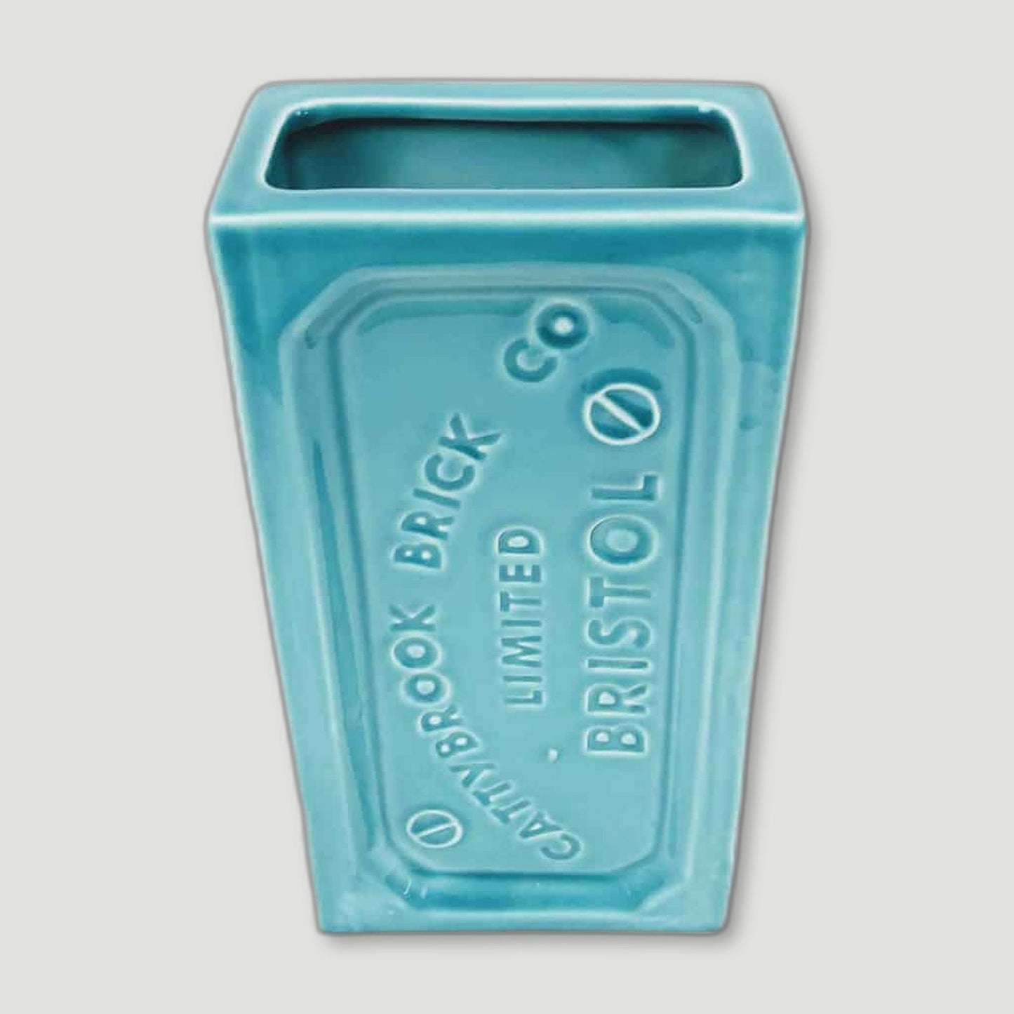 Turquoise Blue Bristol Brick Vase