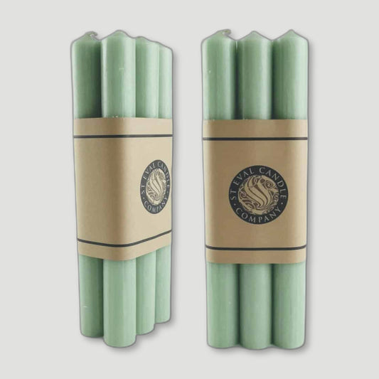 Two Packs Green Dinner Candles from St Eval Candles - British Made Candles