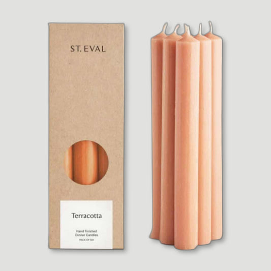 Two Packs Terracotta Dinner Candles from St Eval Candles - British Made Candles