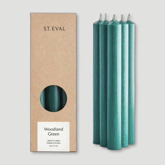 Two Packs Woodland Green Dinner Candles from St Eval Candles - British Made Candles