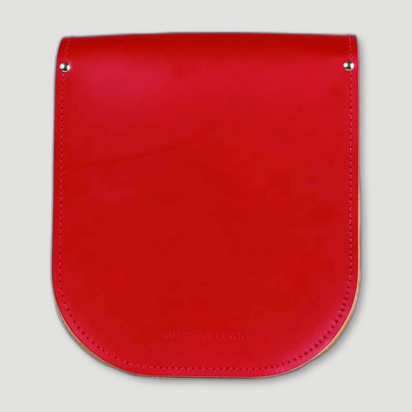 Back view of Vintage Red Milkman Satchel from Brit Stitch - British Made Leather Satchels