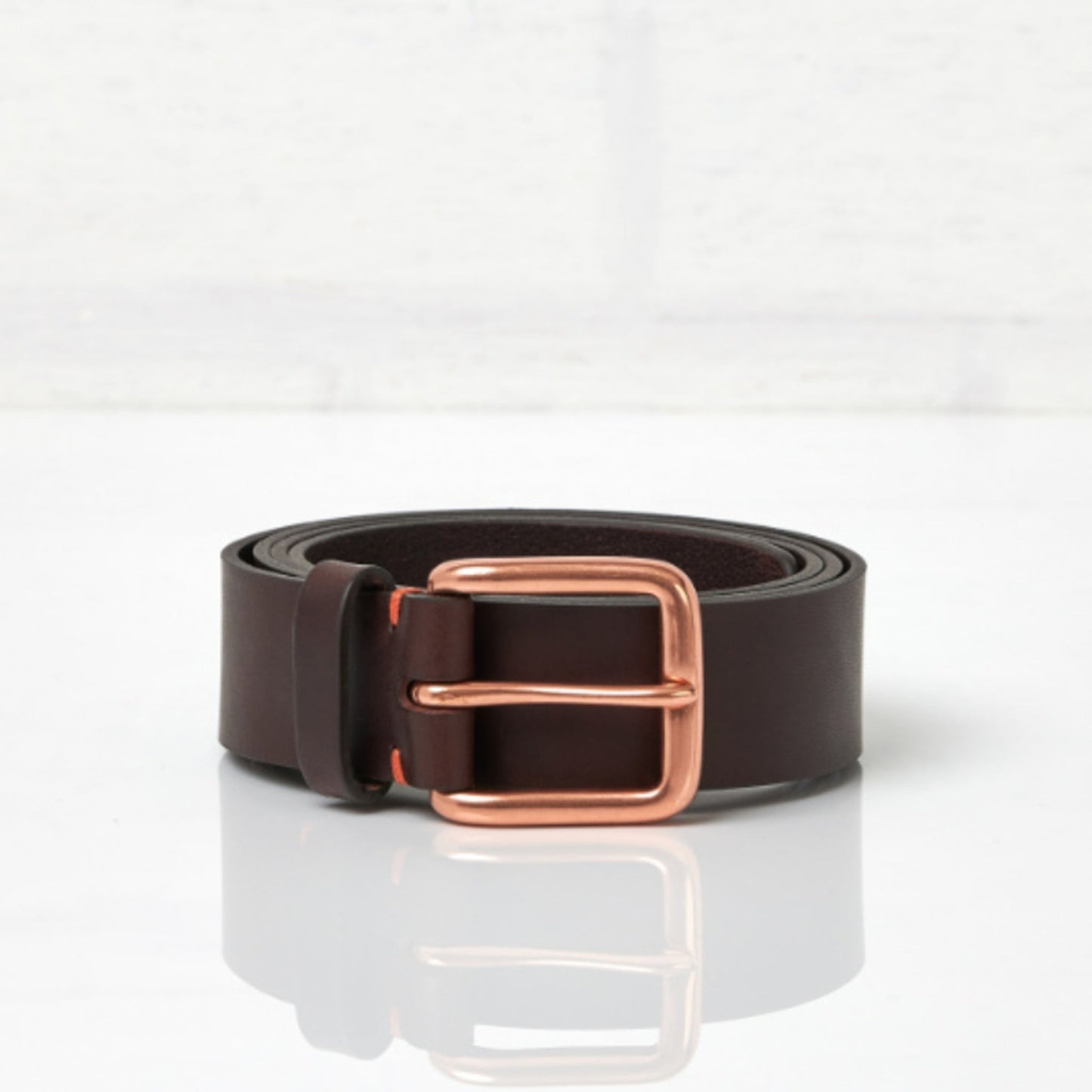 Walnut Brown Copper Modernist Belt