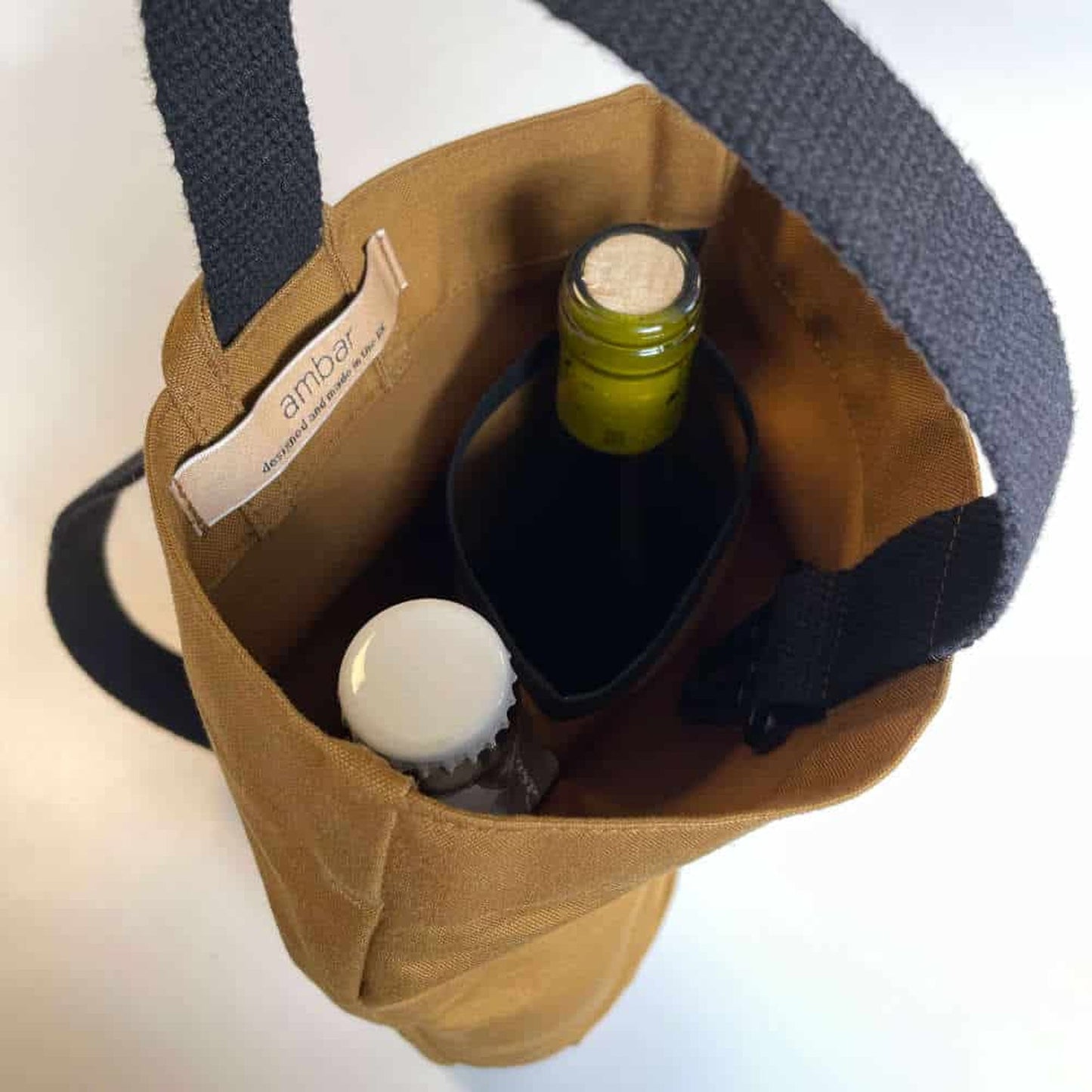 Waxed Cotton Wine Bag