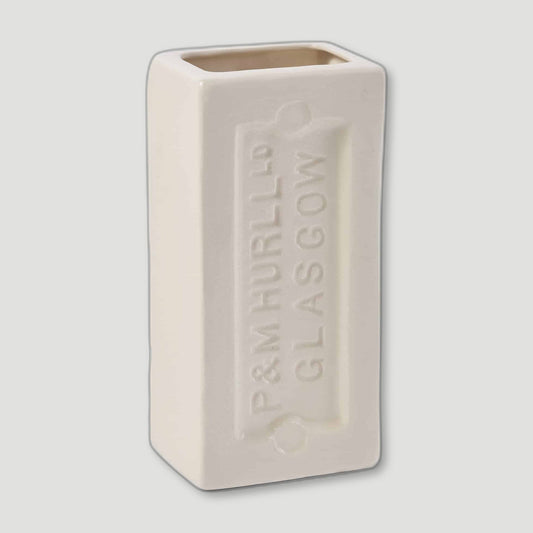 White Glasgow Brick Vase