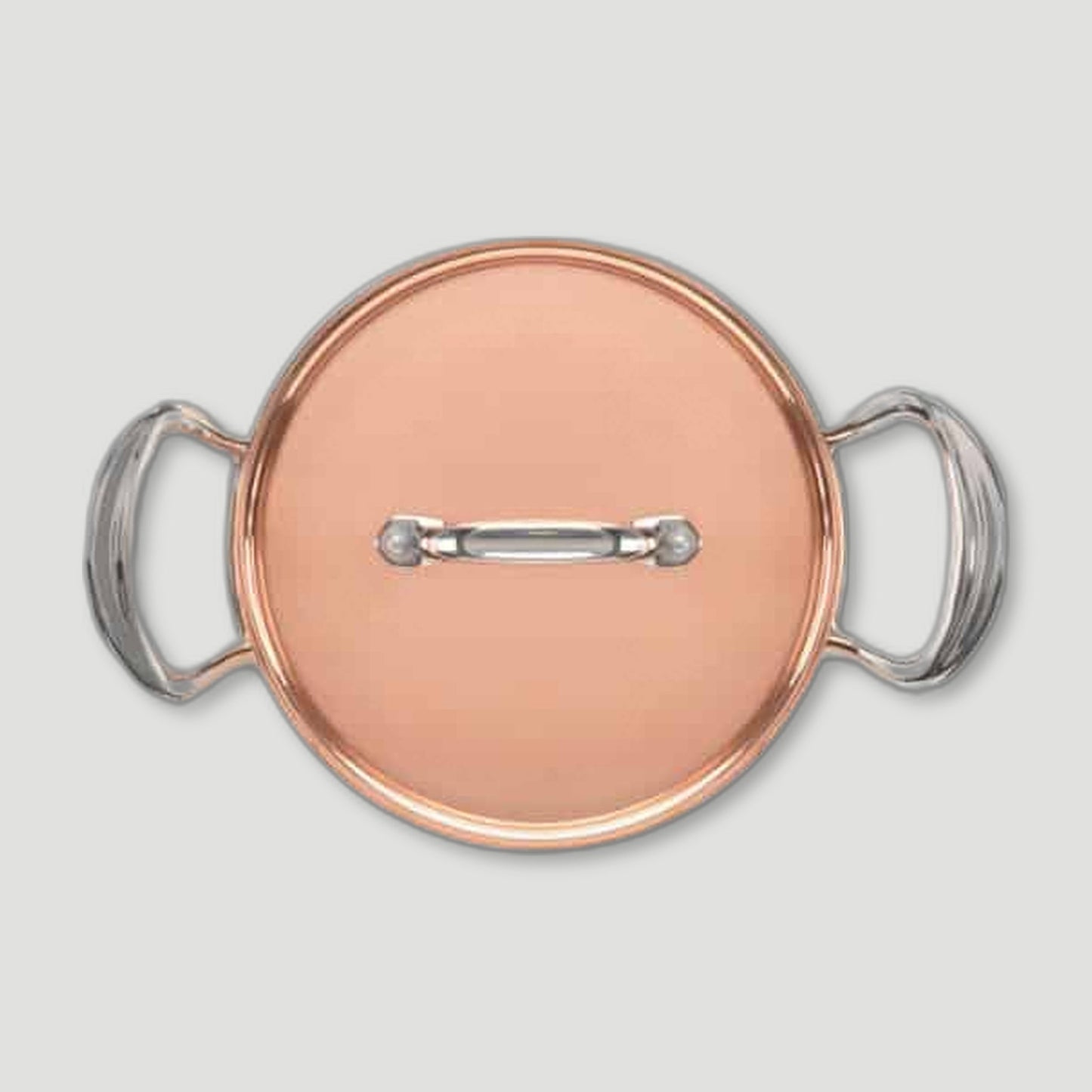 Top view of 20cm Copper Induction Casserole Pan & Lid from Samuel Groves - British Made Cookware