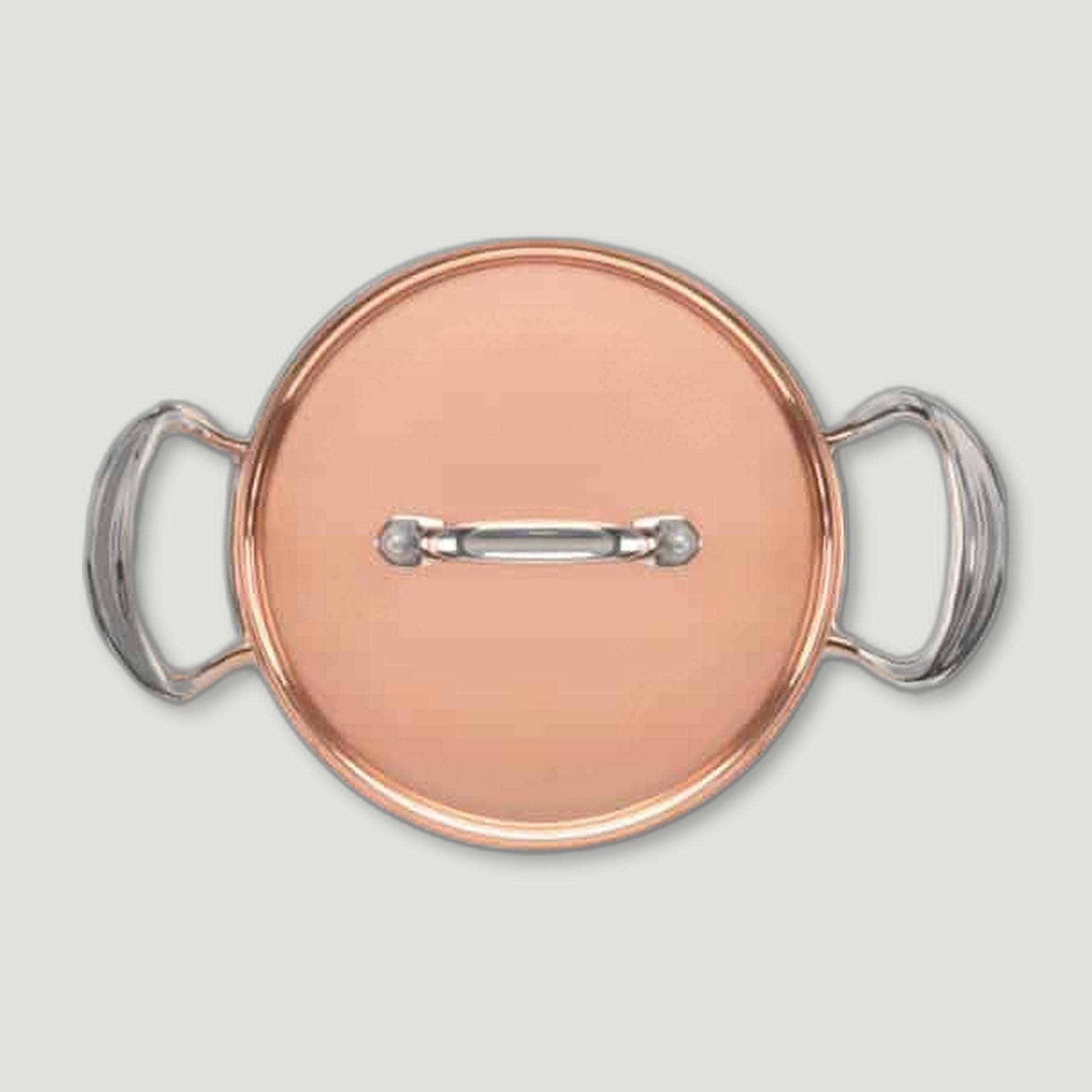 Top view of 20cm Copper Induction Casserole Pan & Lid from Samuel Groves - British Made Cookware