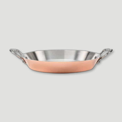 Side view of 26cm Copper Induction Paella Pan from Samuel Groves - British Made Cookware