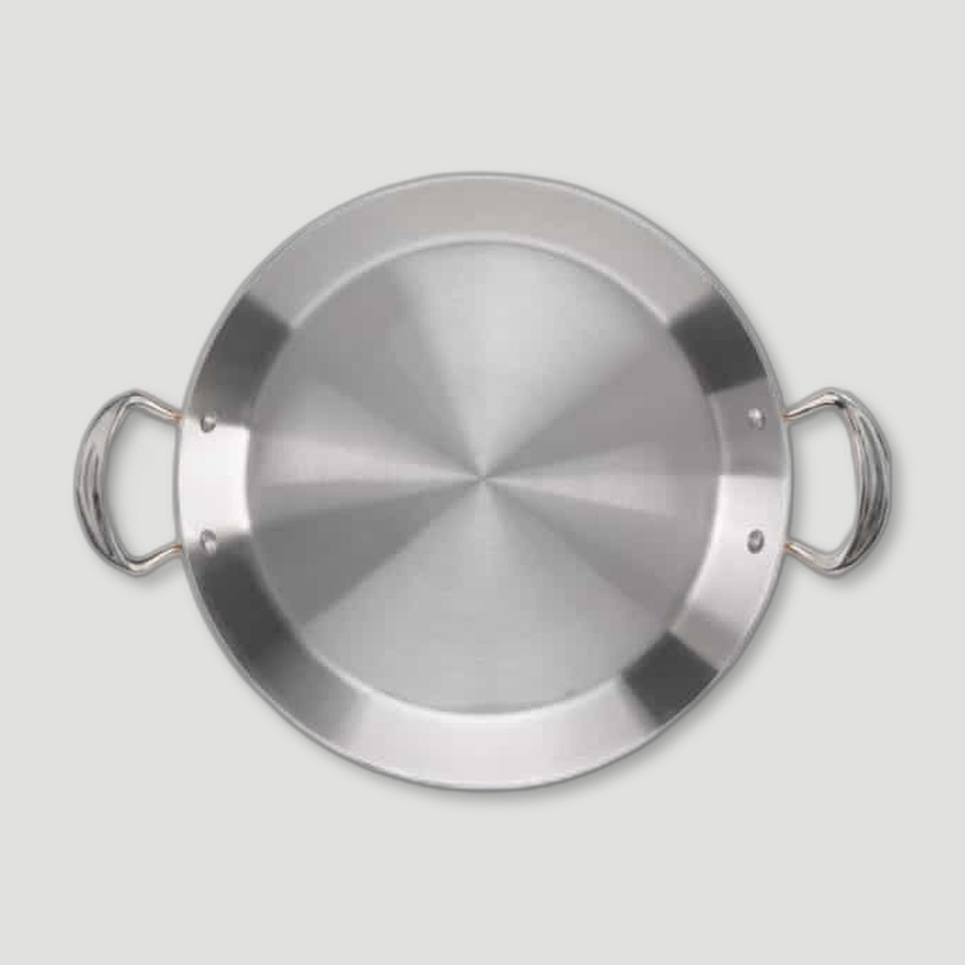 Top view of 26cm Copper Induction Paella Pan from Samuel Groves - British Made Cookware