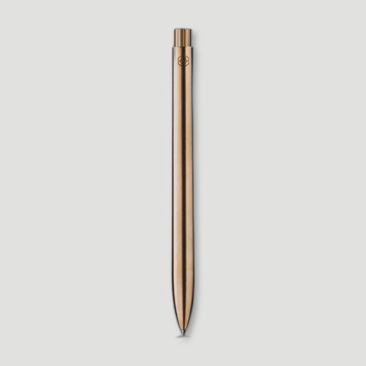 Front view of Aluminium 18ct Rose Gold Pen from Ajoto - British Made Pens