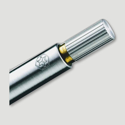 Top view of Aluminium Raw Brushed Pen from Ajoto - British Made Pens