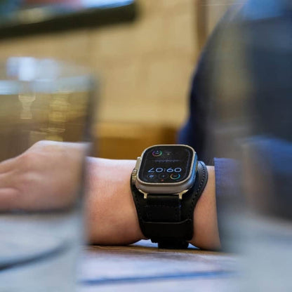 Apple Watch Ultra 2 Leather Strap - Ebony Black