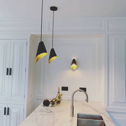 ARC Pendant in Black and Brushed Brass
