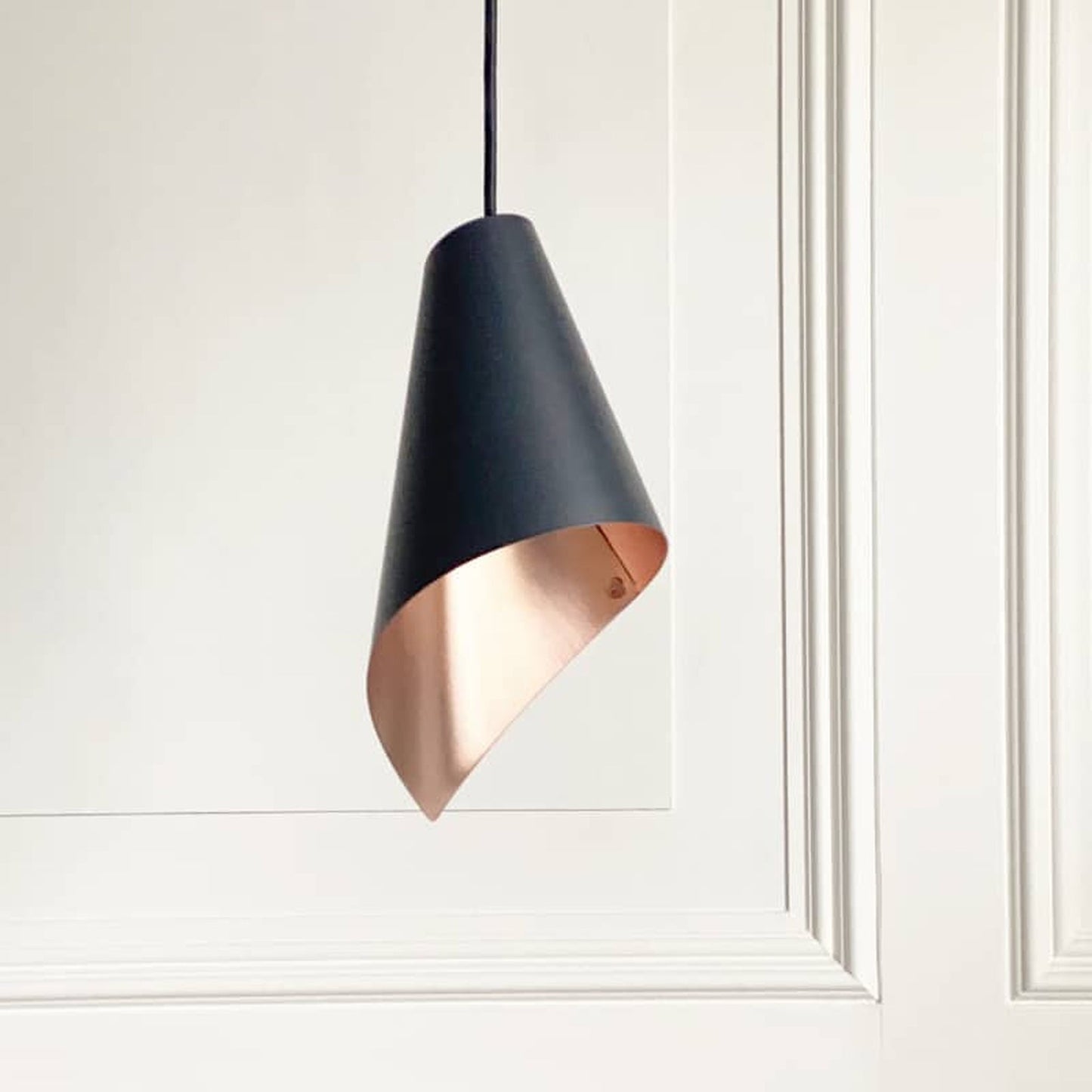 ARC Pendant in Black and Brushed Copper