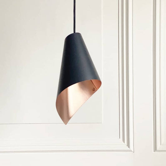ARC Pendant in Black and Brushed Copper