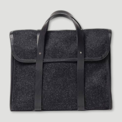 Barrett Flap Briefcase - Black from CHERCHBI - British Made Bags