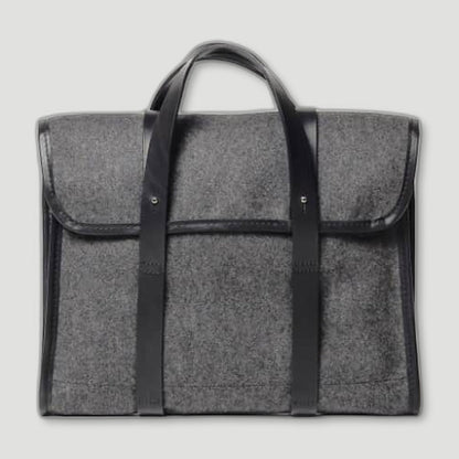Barrett Flap Briefcase - Grey from CHERCHBI - British Made Bags
