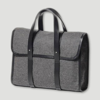 Barrett Flap Briefcase - Grey from CHERCHBI - British Made Bags