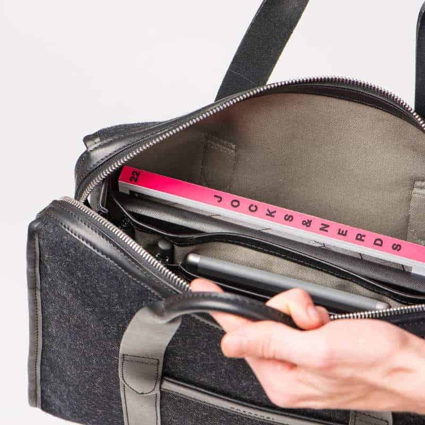 Barrett Flap Briefcase - Grey