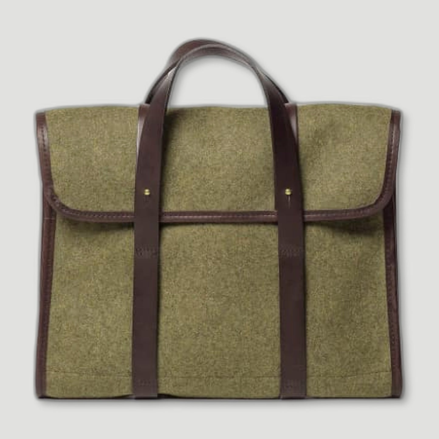 Barrett Flap Briefcase - Khaki from CHERCHBI - British Made Bags