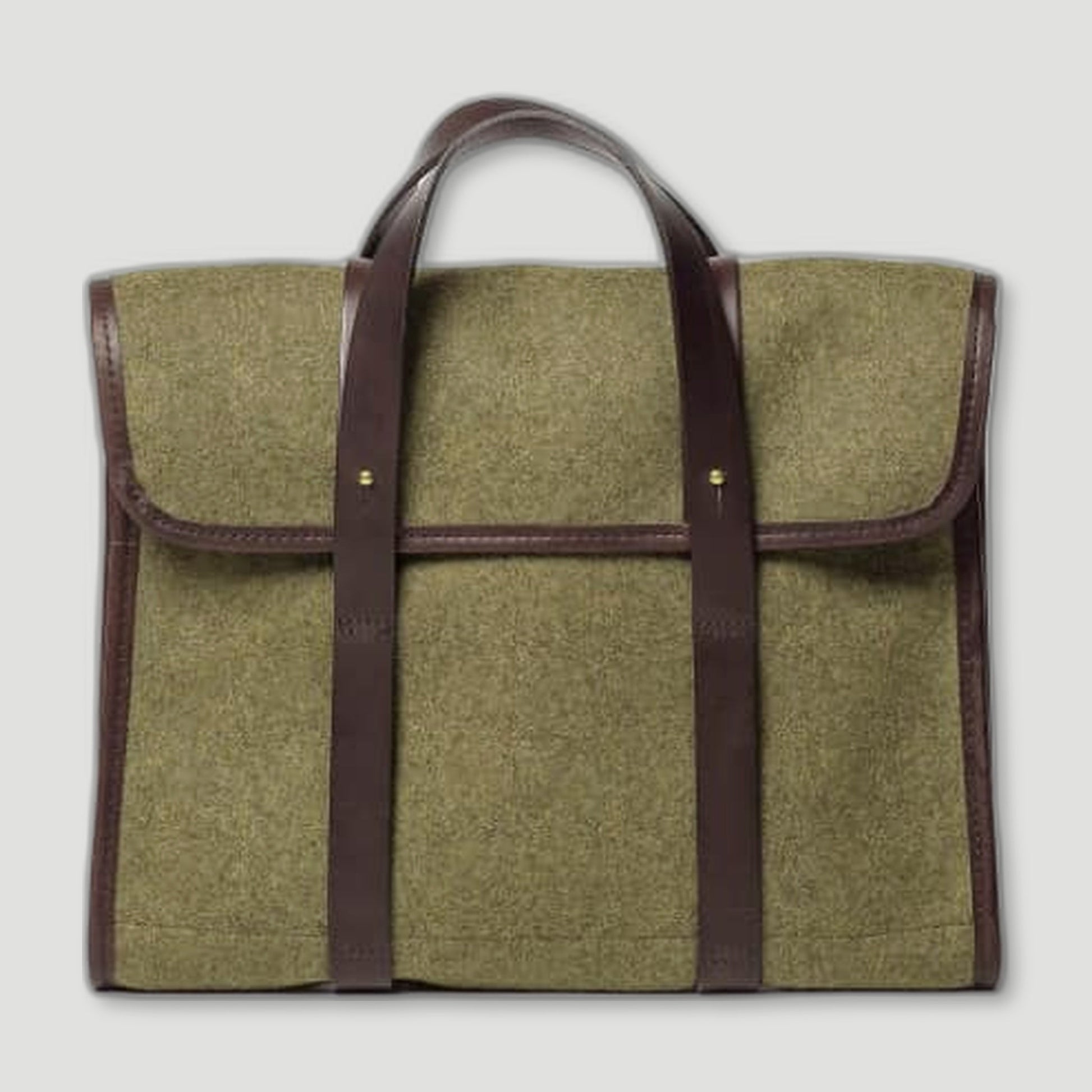 Barrett Flap Briefcase - Khaki from CHERCHBI - British Made Bags