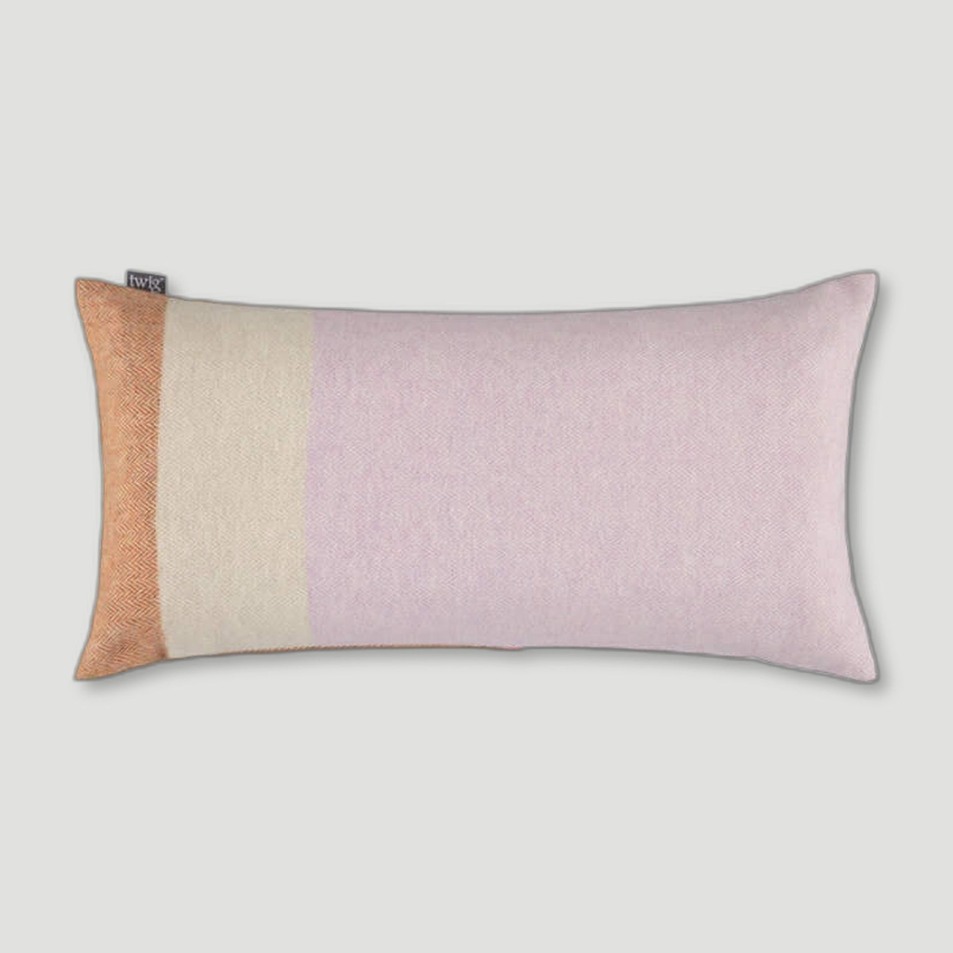 Front view of Beatrix Bolster Cushion from Twig - British Made Wool Throws