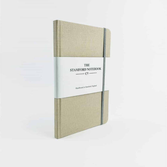 Beige Woven Cloth Notebook