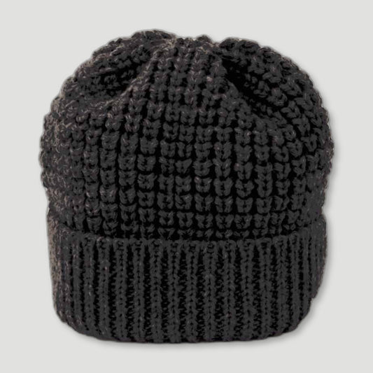 Black Beanie from Izzy Lane - British Made Wool Clothing