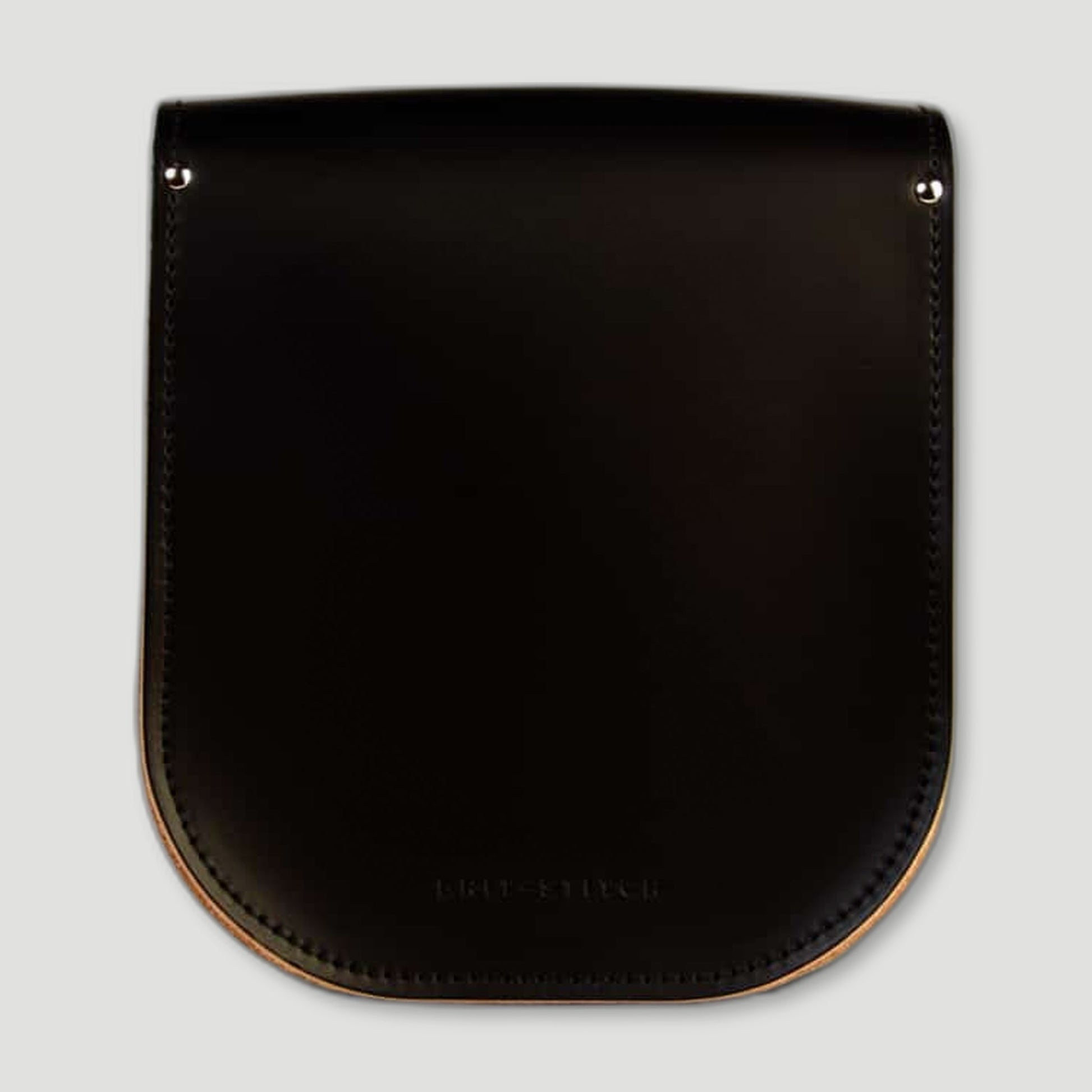 Back view of Black Milkman Satchel from Brit Stitch - British Made Leather Satchels