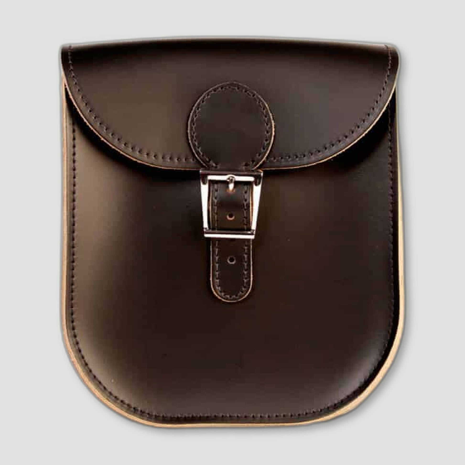 Front view of Black Milkman Satchel from Brit Stitch - British Made Leather Satchels