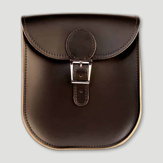 Front view of Black Milkman Satchel from Brit Stitch - British Made Leather Satchels
