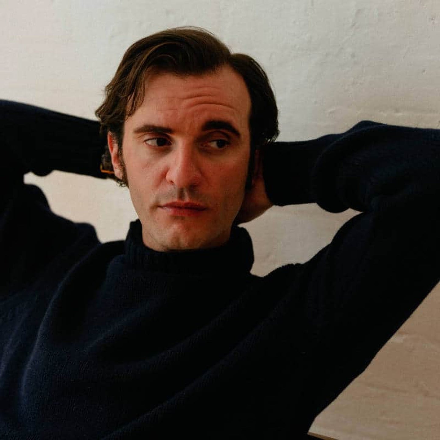 Black Newman Lambswool Roll Neck Jumper