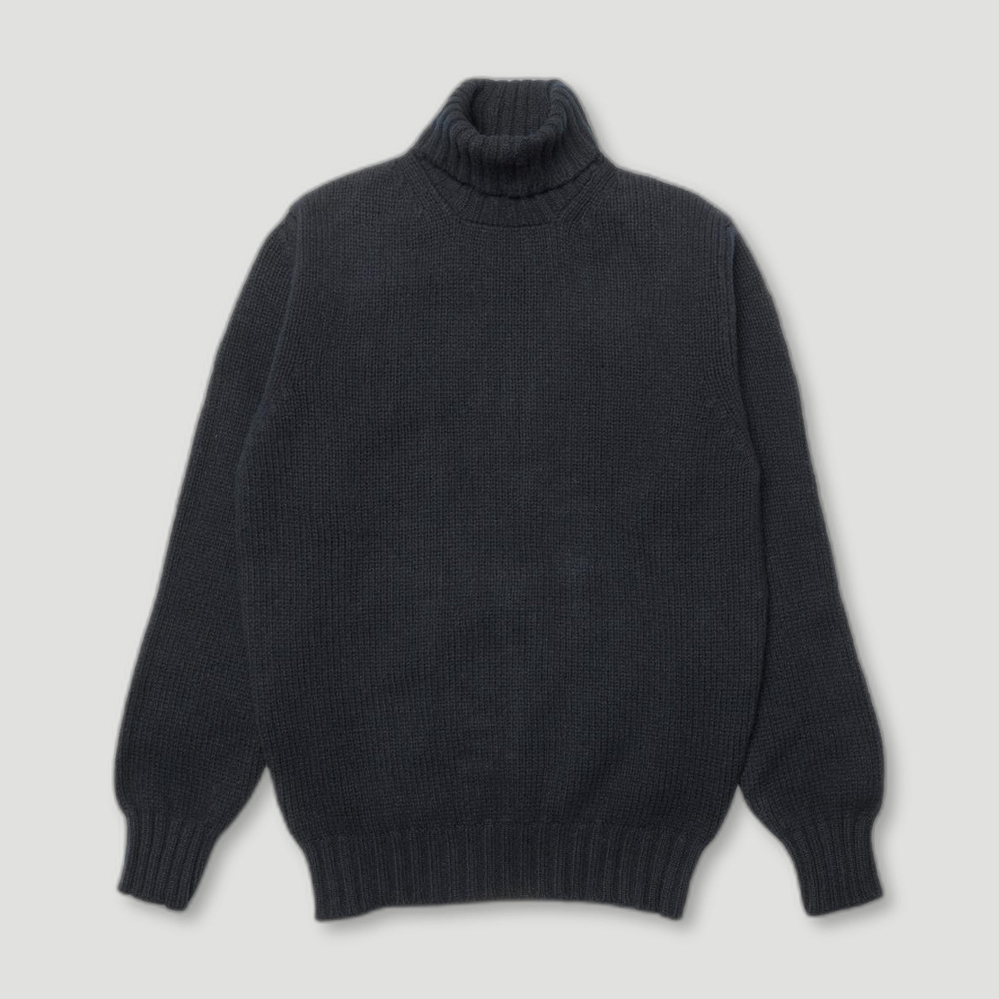 Black Newman Lambswool Roll Neck Jumper from Malloch's - British Made Wool Jumpers