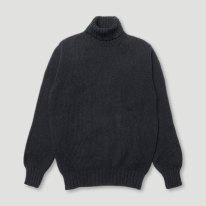 Black Newman Lambswool Roll Neck Jumper from Malloch's - British Made Wool Jumpers