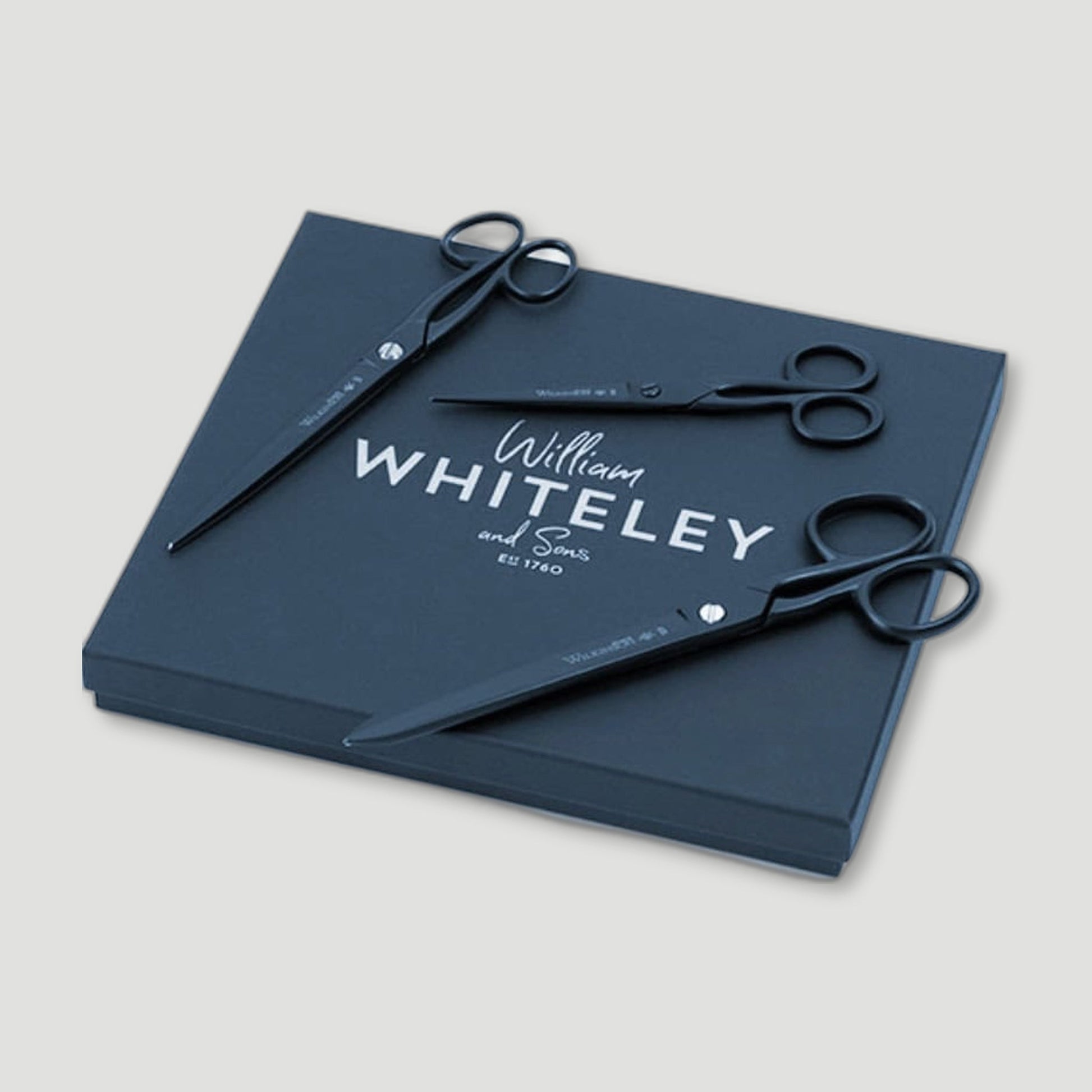 Top view of Black Paper Scissor Gift Set from William Whiteley & Sons - British Made Scissors