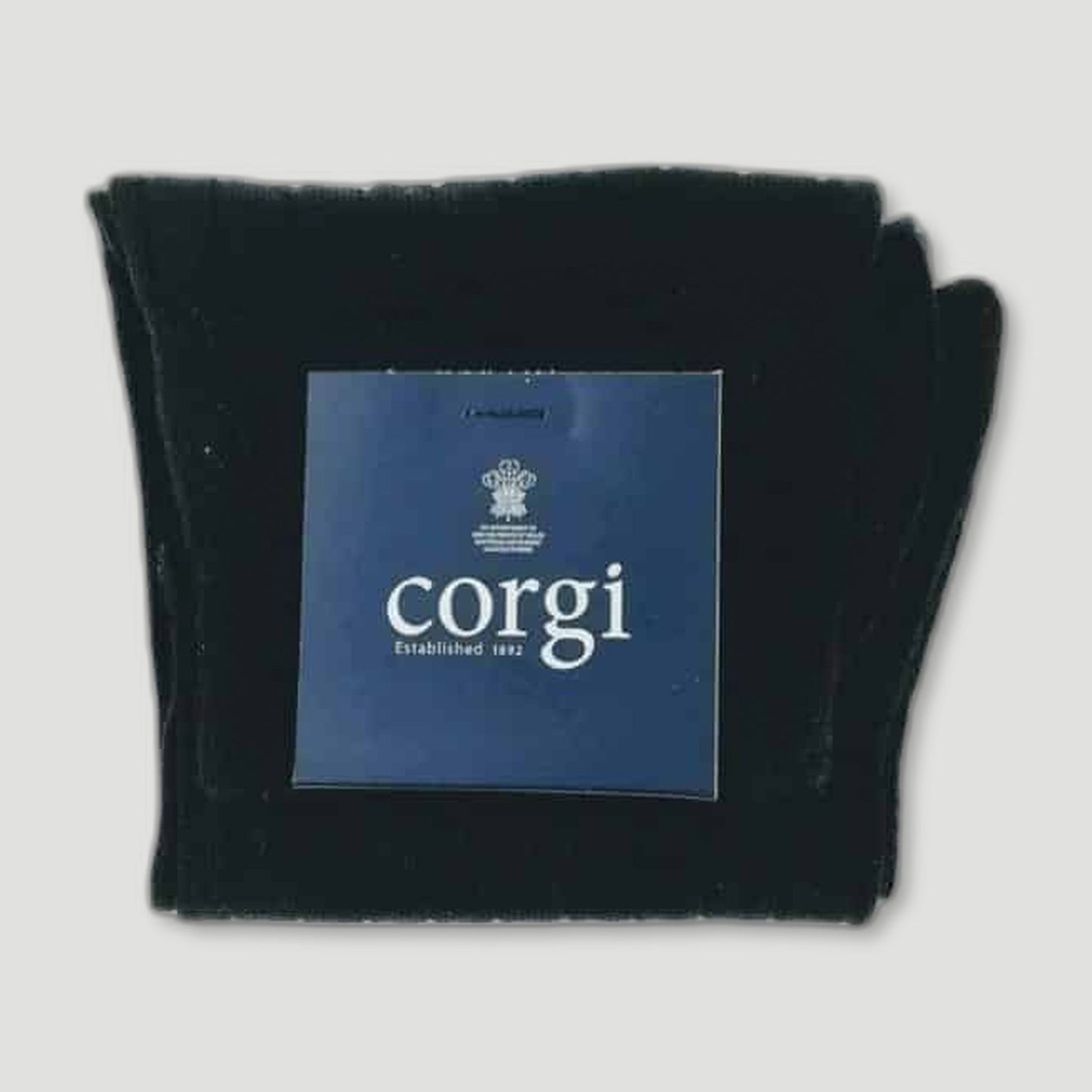 Black Wool Socks | Lightweight from Corgi Socks - British Made Wool Socks