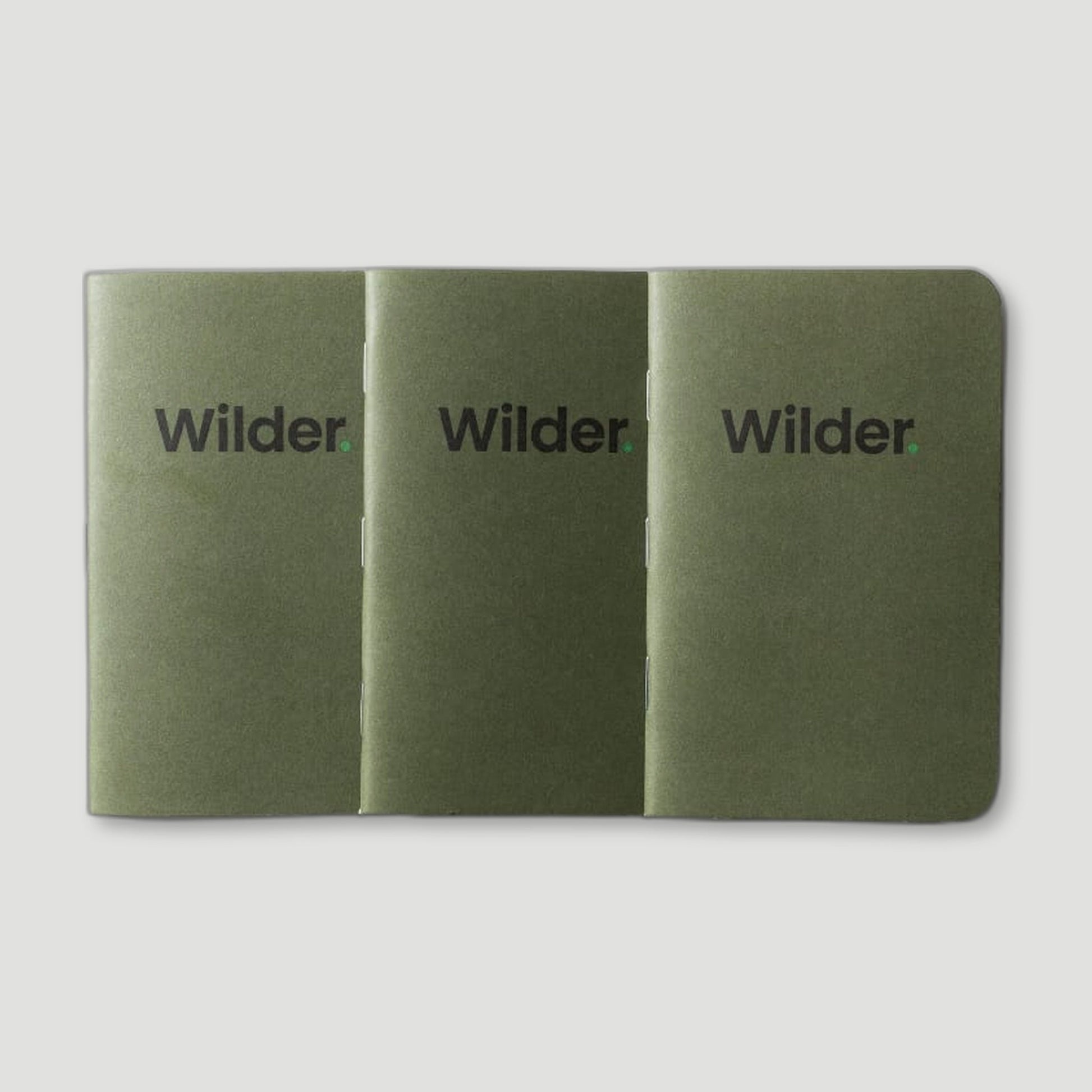 Blank Green Notebooks 3-pack from Wilder Notebooks - British Made Stationery