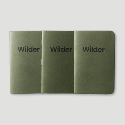 Blank Green Notebooks 3-pack from Wilder Notebooks - British Made Stationery