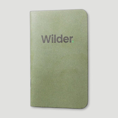 Front view of Blank Green Notebooks 3-pack from Wilder Notebooks - British Made Stationery