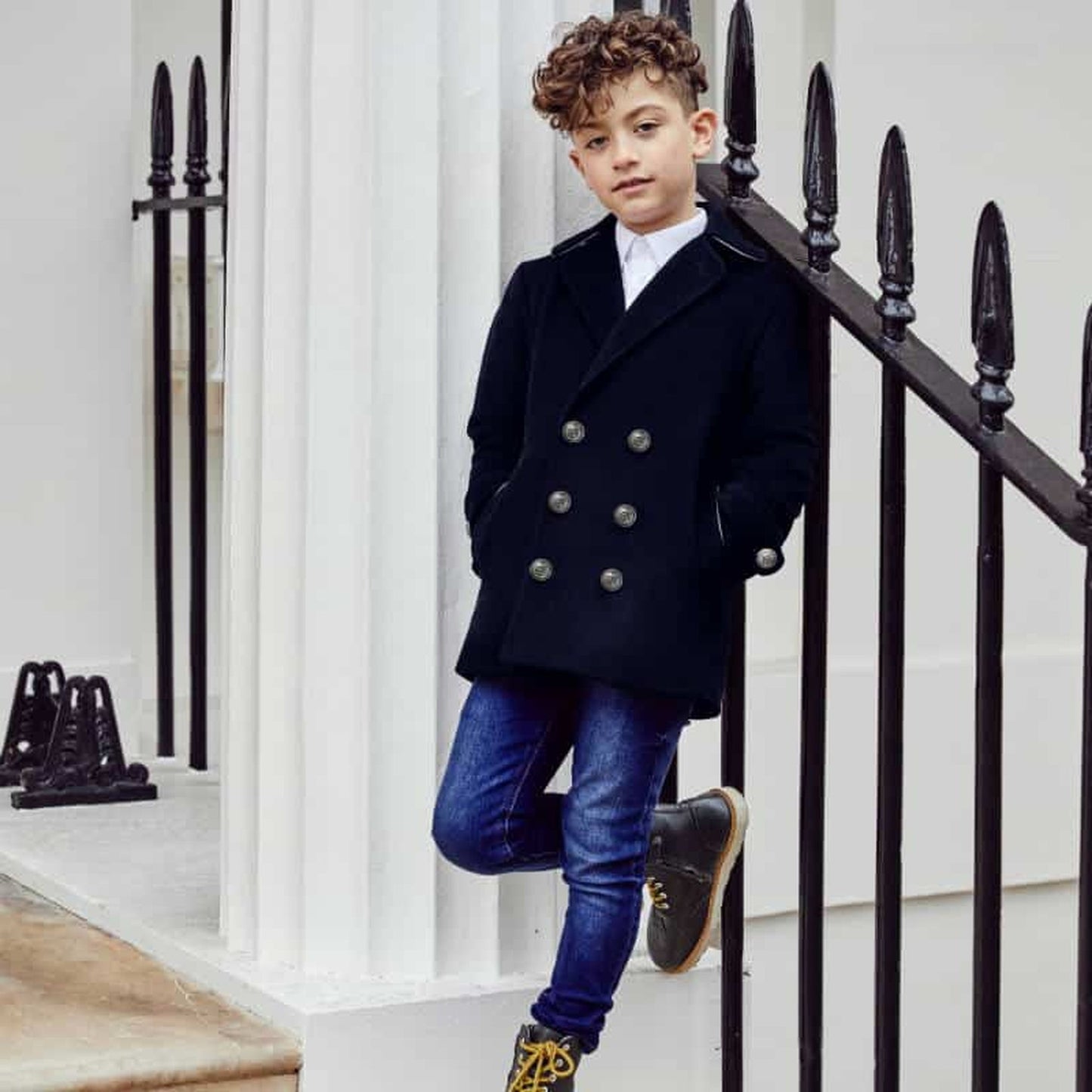 Blue Lambeth Boys Reefer Coat