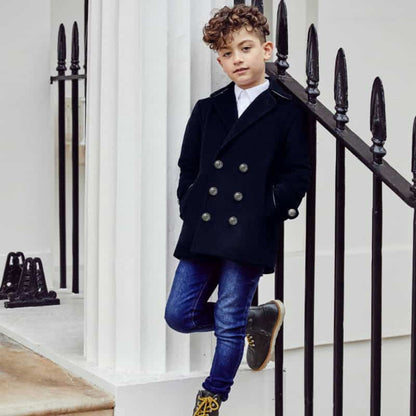 Blue Lambeth Boys Reefer Coat