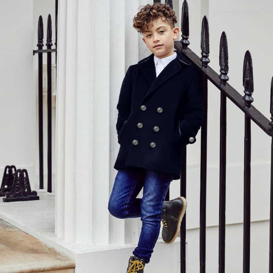 Blue Lambeth Boys Reefer Coat
