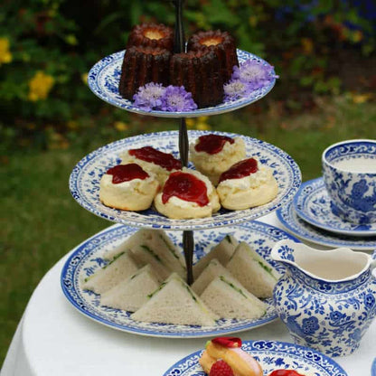 Blue Regal Peacock 3 Tier Cake Stand